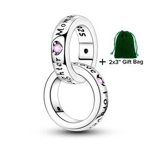 Mom & Daughter Forever Love Charm | 925 Silver | Brand New